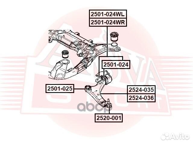 Рычаг передний левый 2524035 asva