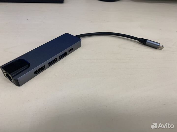 USB-концентратор с Type-C hdmi RJ-45 2xUSB 3.0