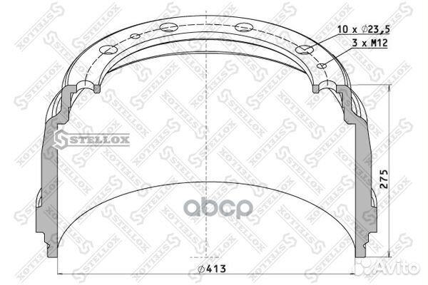 85-00028-SX торм. барабан 413x203/213 H275 d