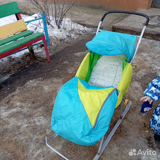 Санки-коляска с колесами