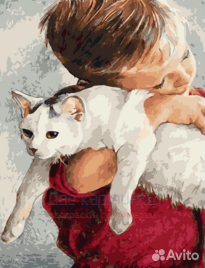 Картина по номерам 40x50 Малыш обнимает