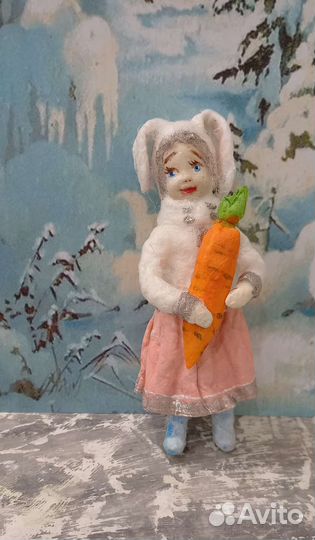 Зайцы,игрушки из ваты