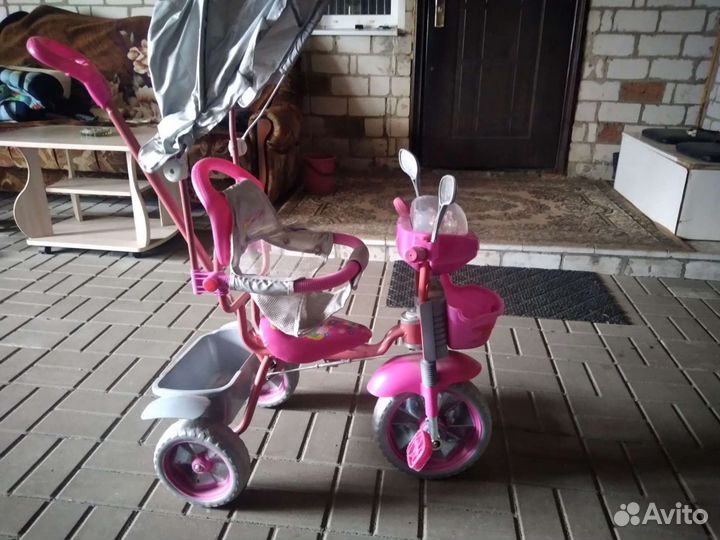 Детский велосипед с родительской ручкой