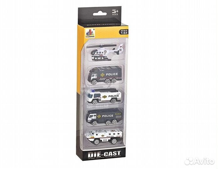 Набор машинок Полиция 5 шт