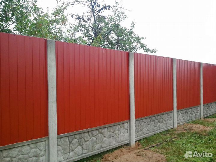 Заборы из профнастила, евроштакетника, 3D