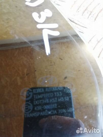 Стекло глухое заднее левое Hyundai Santa Fe CM