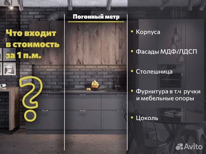 Кухня прямая в потолок