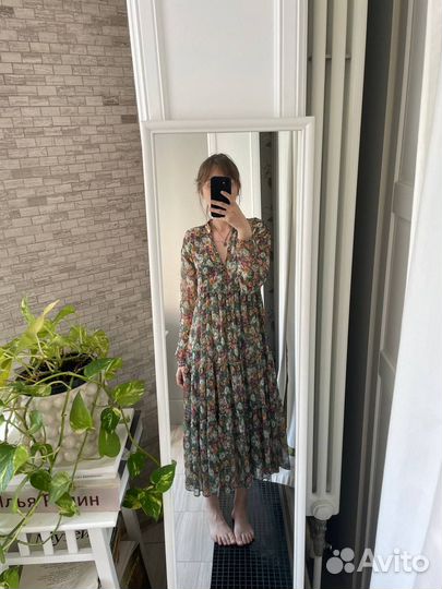 Платье Zara летнее макси в цветочек