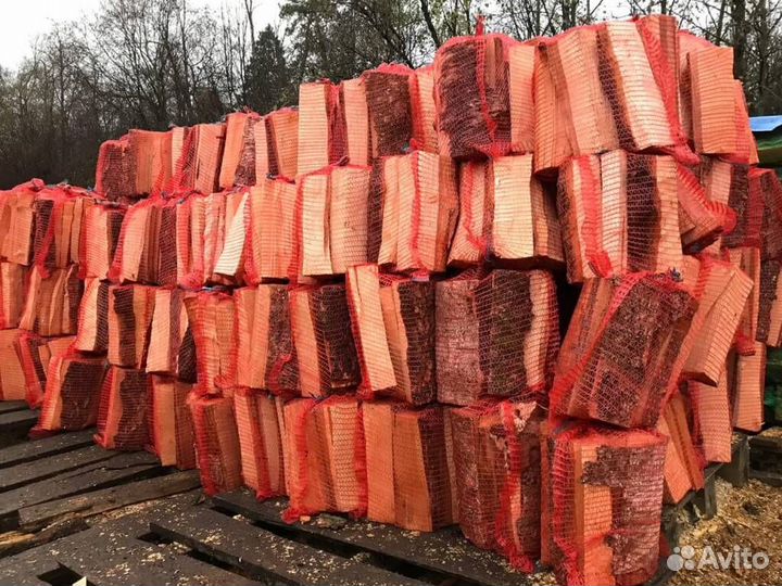 Дрова колотые в сетках