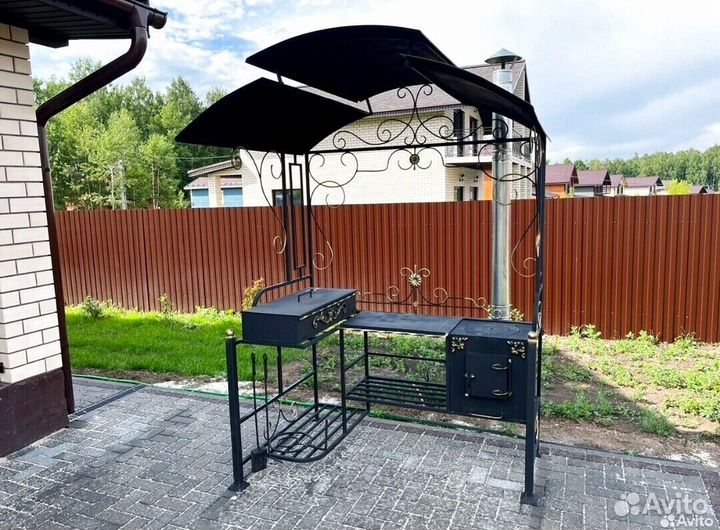 Мангал с печкой под казан