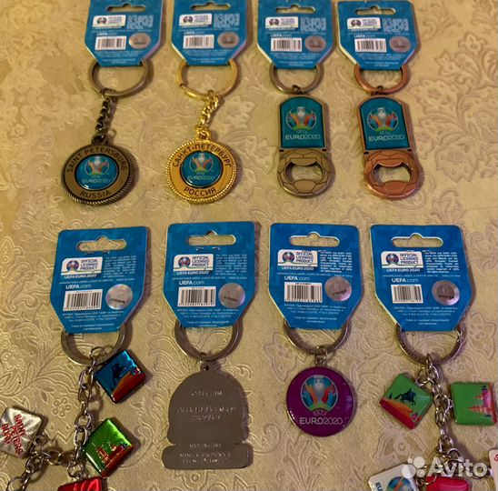 Набор брелков металл Уефа Евро Euro 2020 (8 штук)