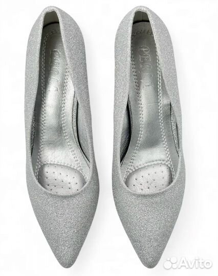 Туфли женские серебристые