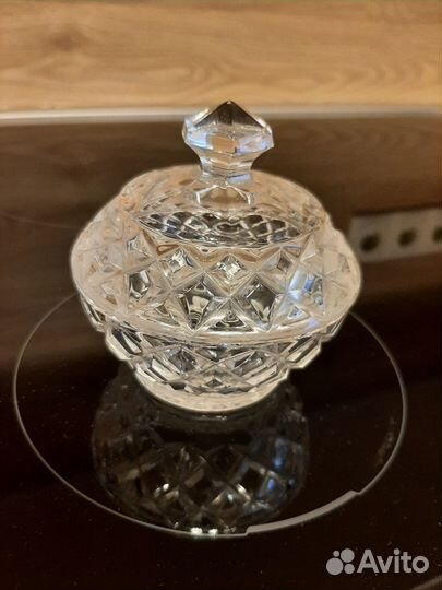 Хрустальная вазочка с крышкой СССР