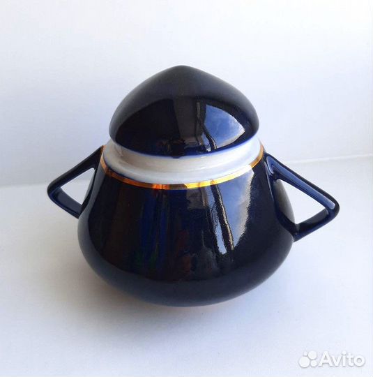 Сахарница винтаж фарфор кобальт СССР