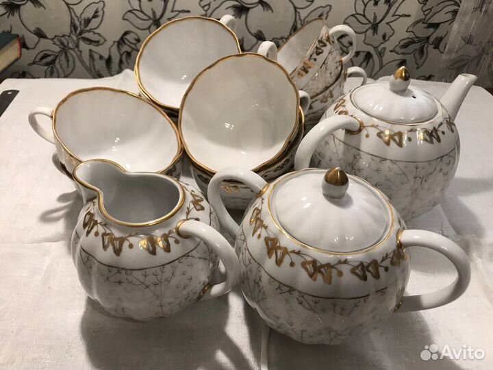 Сервиз чайный лфз Золотая вязь раритет