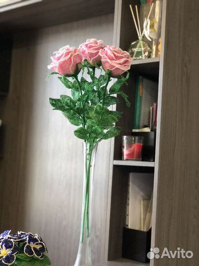 Розы из бисера