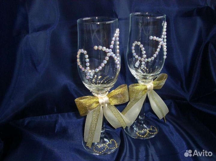 Бокалы для шампанского, ручная работа
