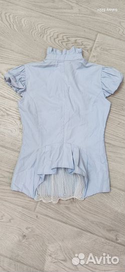 Блузка для девочки голубая 158 размер