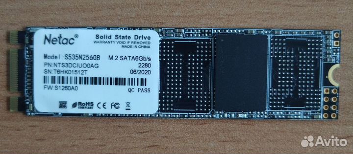 SSD диск netac M.2 N535N 256Gb SATA III