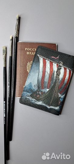 Обложка на паспорт с ручной росписью
