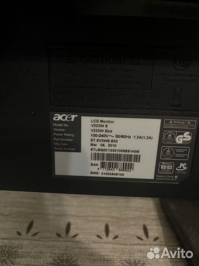 Монитор Acer V223W Ebd