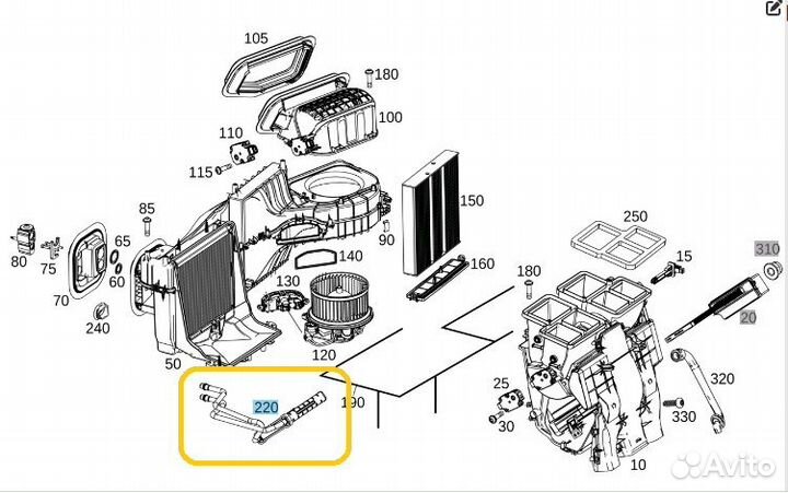 Радиатор отопителя (печки) Mercedes-Benz Cla-Class