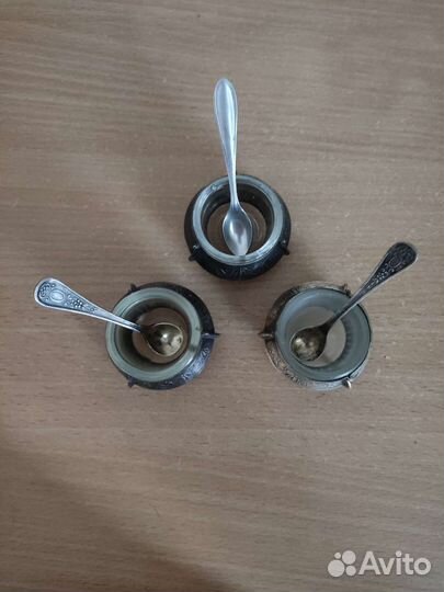 Солонка,горчичница СССР, мельхиор