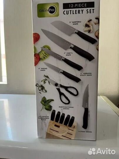 Ножи титановые Green Pan, 12 предметов