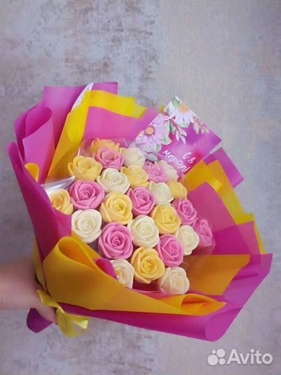 Цветы из шоколада,букеты из конфет,съедобный букет