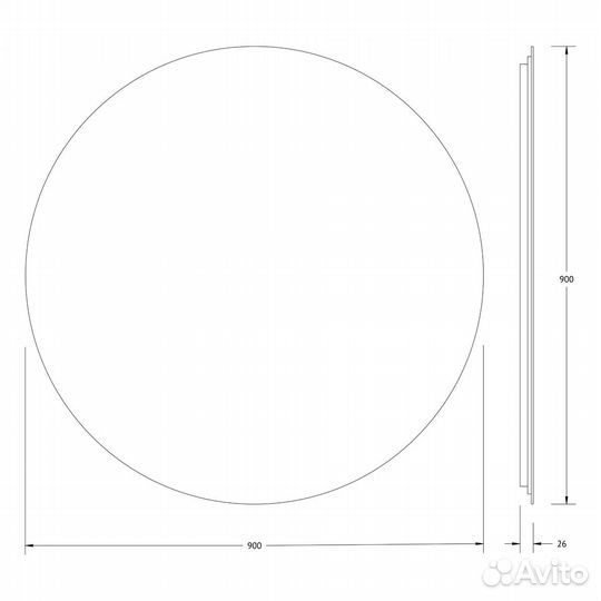 Зеркало с LED Defesto 28Вт Модель 2846