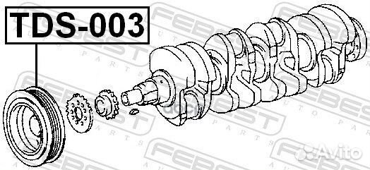 Шкив коленвала 2E/4EFE/5EFE TDS003 Febest