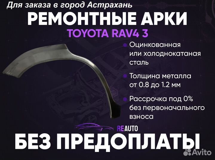 Ремонтные арки на Toyota Toyota RAV4 3 поколение