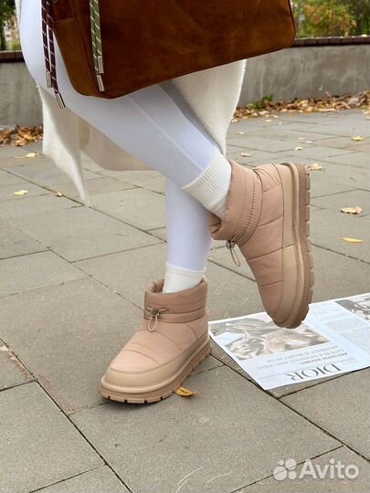 Зимние Женские Дутики Натуральный Мех