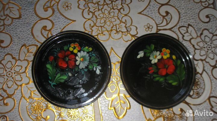 Тарелка метал. с росписью