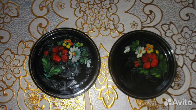 Тарелка метал. с росписью