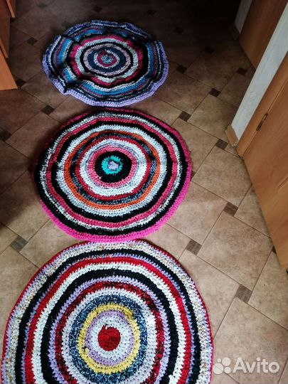 Коврик вязаный крючком, самодельный