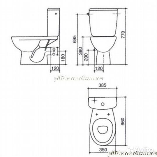 Gala Nila 17180(71780) унитаз под бачок с комплектом креплений