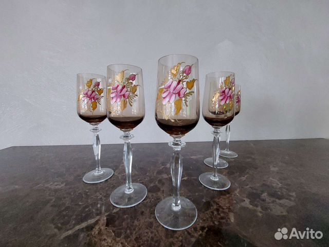 Фужеры цветное стекло СССР