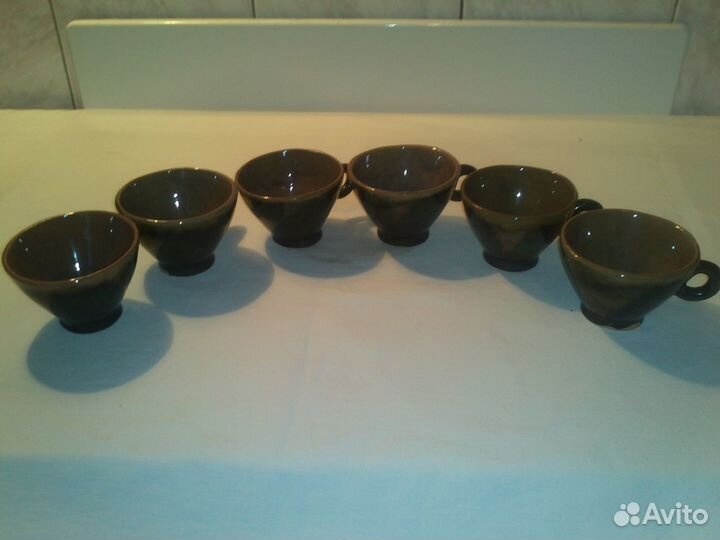 Кофейные чашки, керамика, набор 6 штук