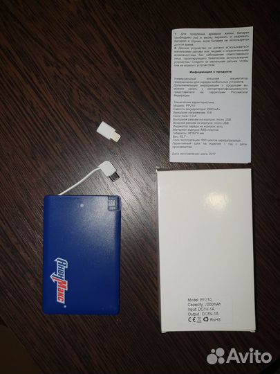 Павербанк внешний аккумулятор анвимакс 2000mAh