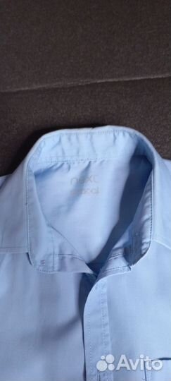 Две рубашки школьные голубые Next 140см, 128см