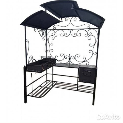 Кованый мангал с крышей