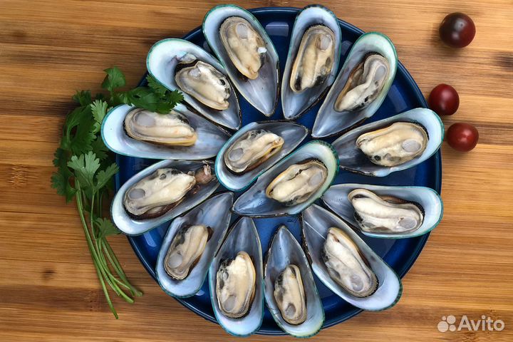 Мидии на 1 створке крупные