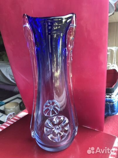 Винтажная ваза Богемия цветное стекло