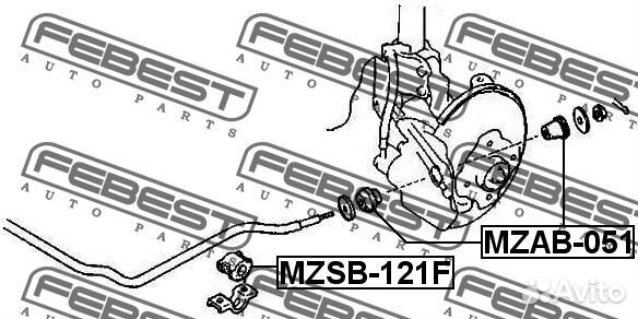 Втулка стабилизатора перед mazda demio 121 89