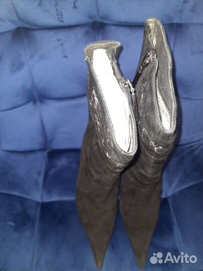 Полусапожки из натуральной замши, р.38