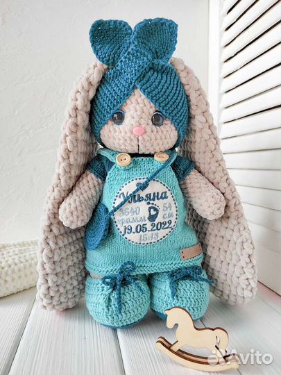 Игрушки ручной работы с метрикой, плюшевый заяц