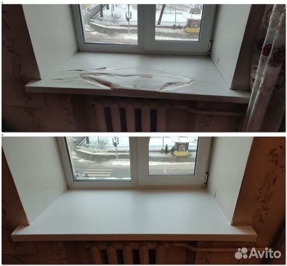 Ремонт подоконника с помощью накладки