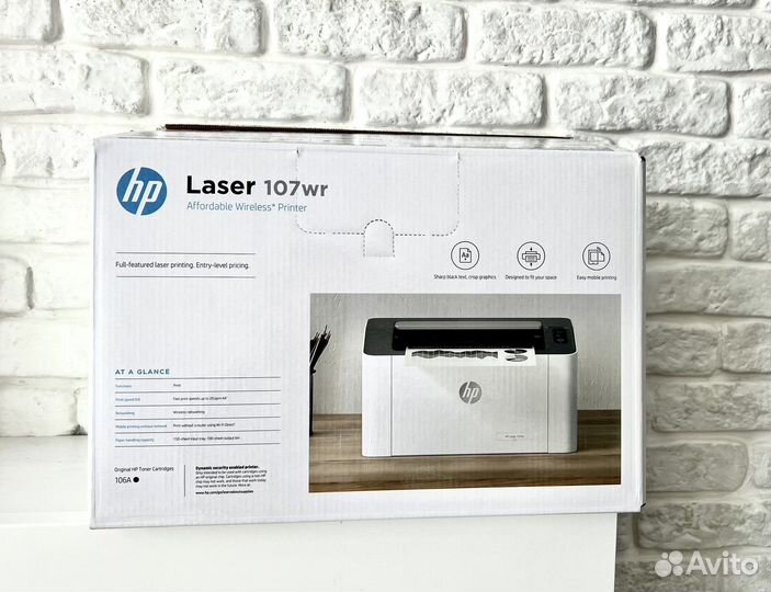 Принтер лазерный HP Laser 107wr, ч/б