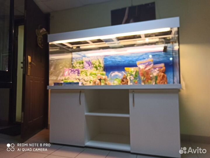 Аквариум700 белый свет биофильтр подставка фон